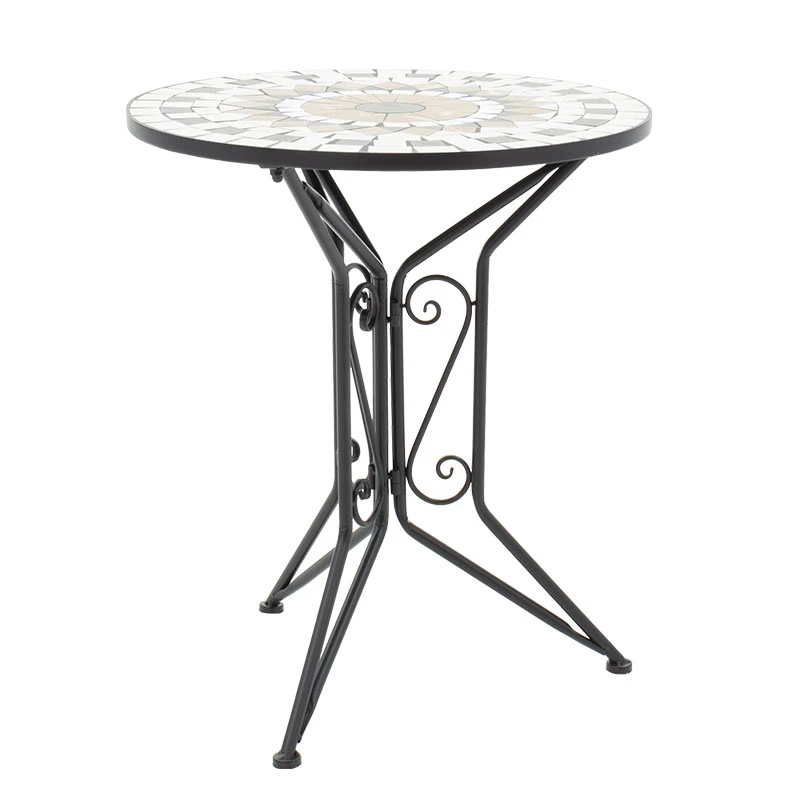 Mosaic pakoworld garden dining set set 3pcs metal black