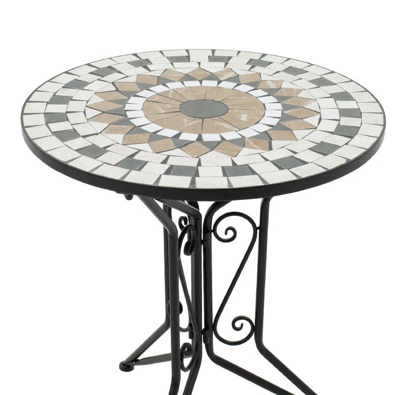 Mosaic pakoworld garden dining set set 3pcs metal black