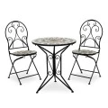 Mosaic pakoworld garden dining set set 3pcs metal black