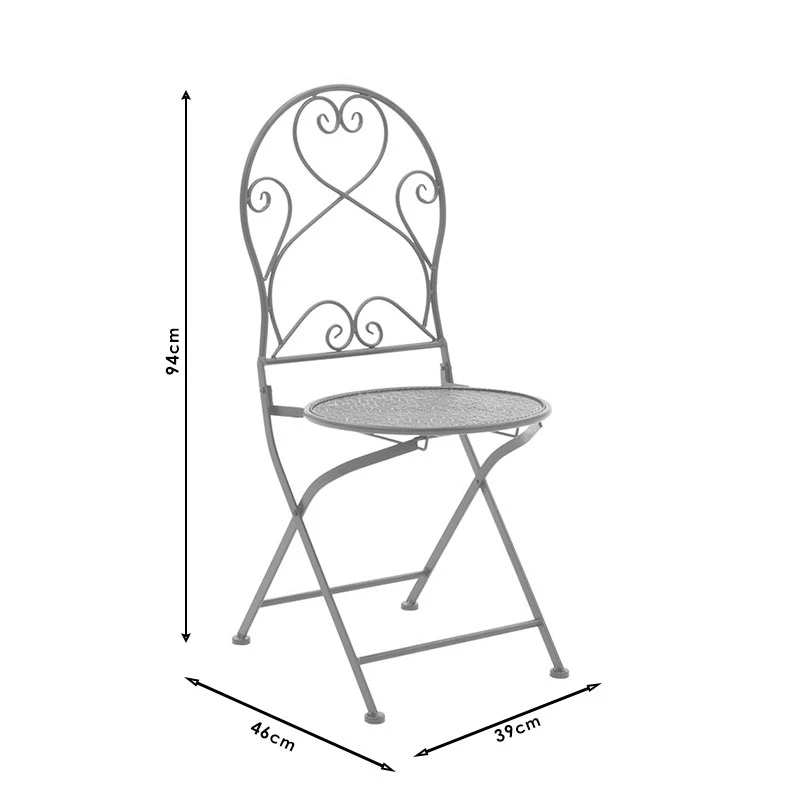 Garden dining set 3pcs Walen pakoworld white metal