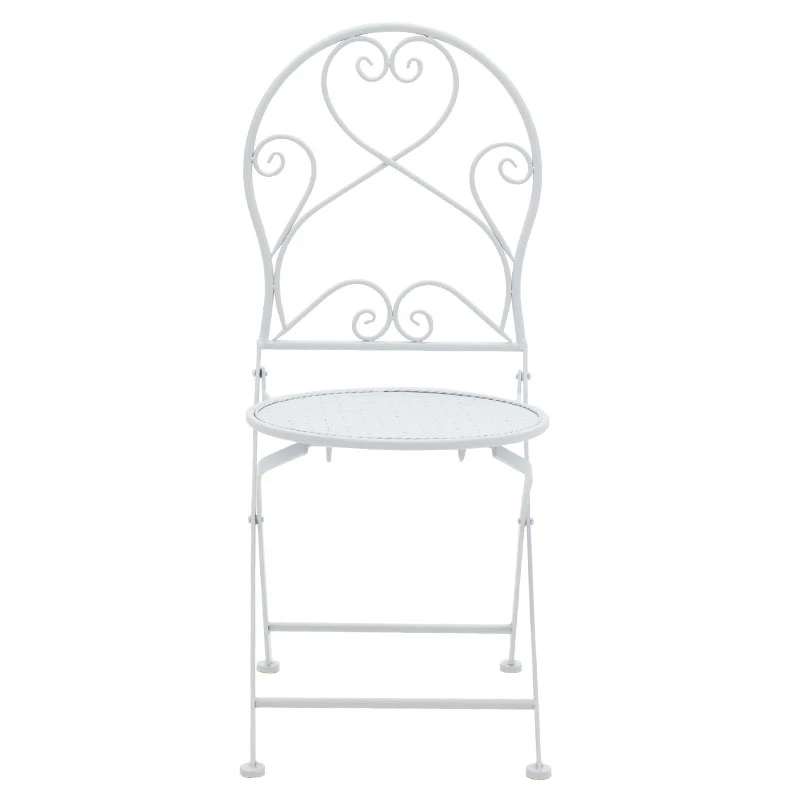Garden dining set 3pcs Walen pakoworld white metal