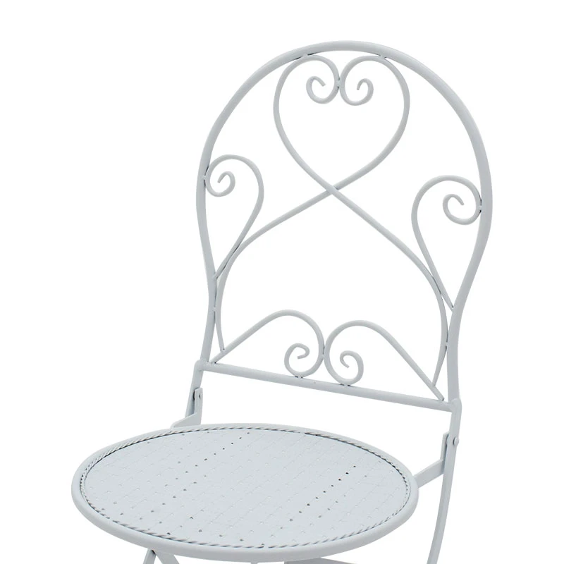 Garden dining set 3pcs Walen pakoworld white metal