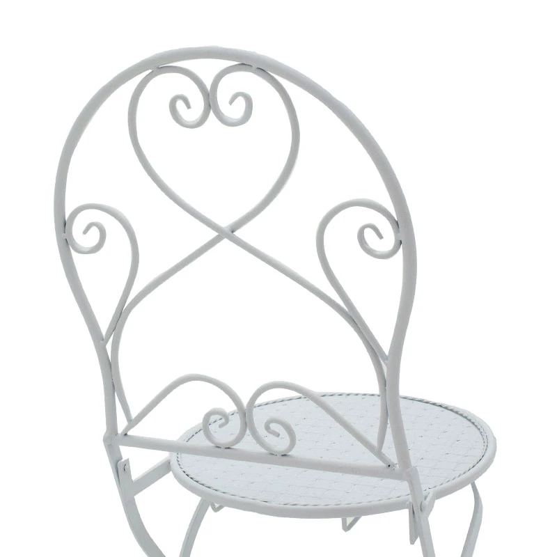 Garden dining set 3pcs Walen pakoworld white metal