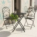 Garden dining set 3pcs Walen pakoworld black metal