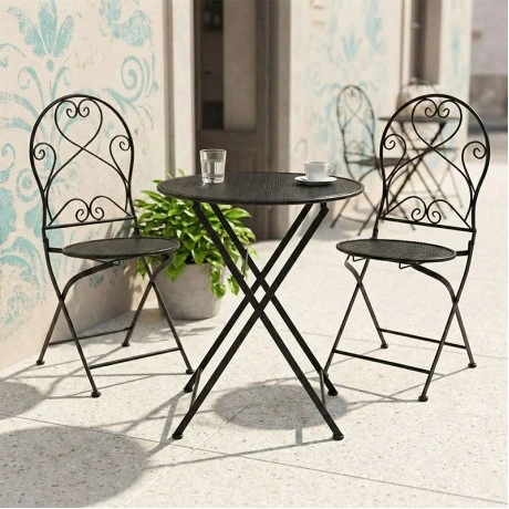 Dining set 3pcs Walen pakoworld black metal