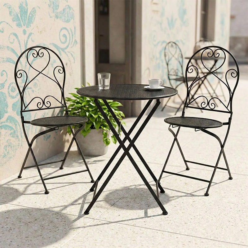 Garden dining set 3pcs Walen pakoworld black metal