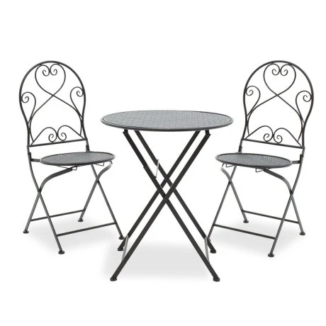 Dining set 3pcs Walen pakoworld black metal