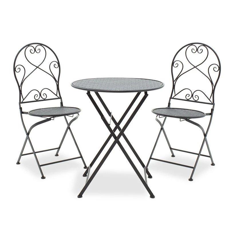 Garden dining set 3pcs Walen pakoworld black metal