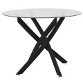 Antoro pakoworld table glass and metal legs in black shade D80x75cm