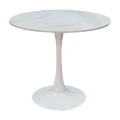 Balou pakoworld table sintered stone in white marble look-white metal base D120x73cm