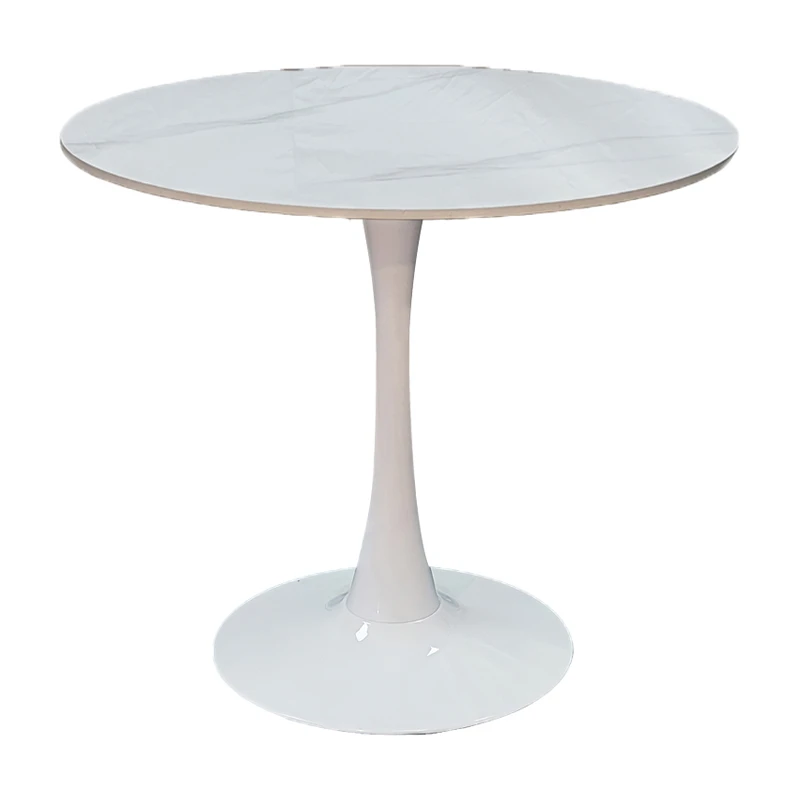Balou pakoworld table sintered stone in white marble look-white metal base D120x73cm