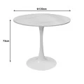 Balou pakoworld table sintered stone in white marble look-white metal base D120x73cm