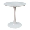 Balou pakoworld table sintered stone in white marble look-white metal base D90x73cm
