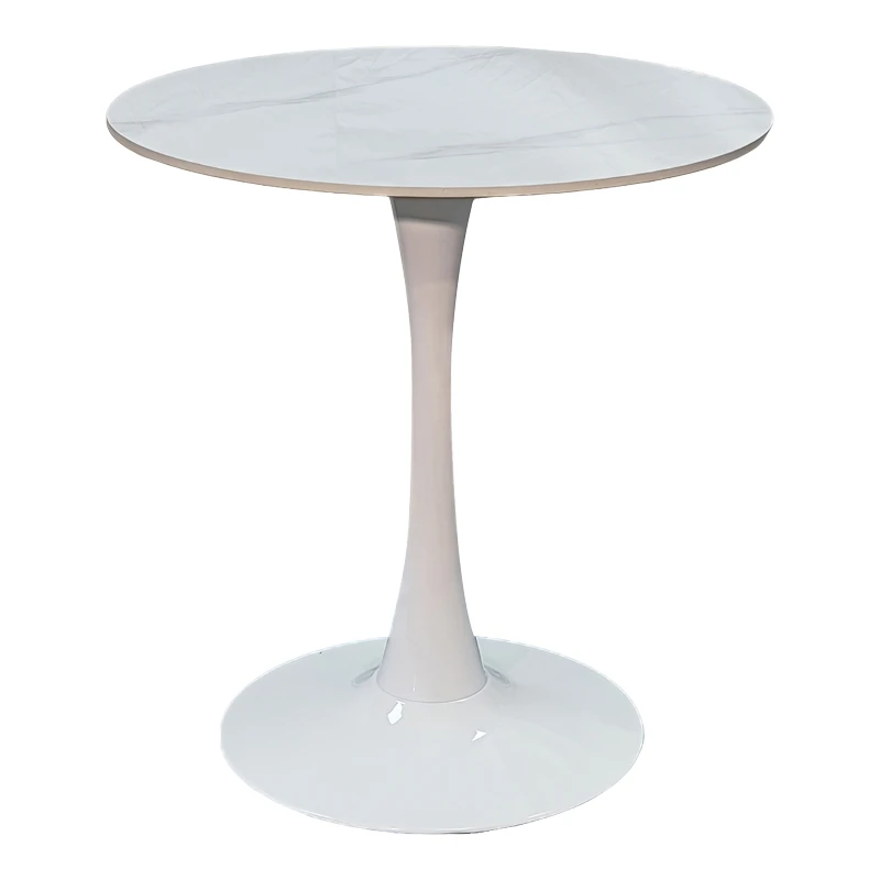 Balou pakoworld table sintered stone in white marble look-white metal base D90x73cm