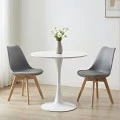 Balou pakoworld table sintered stone in white marble look-white metal base D90x73cm