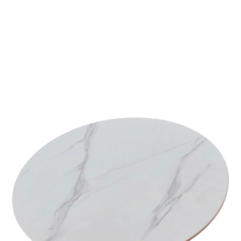 Balou pakoworld table sintered stone in white marble look-white metal base D90x73cm