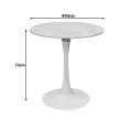 Balou pakoworld table sintered stone in white marble look-white metal base D90x73cm