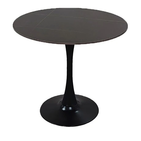 Balou pakoworld table sintered stone in black marble look-black metal base D120x73cm