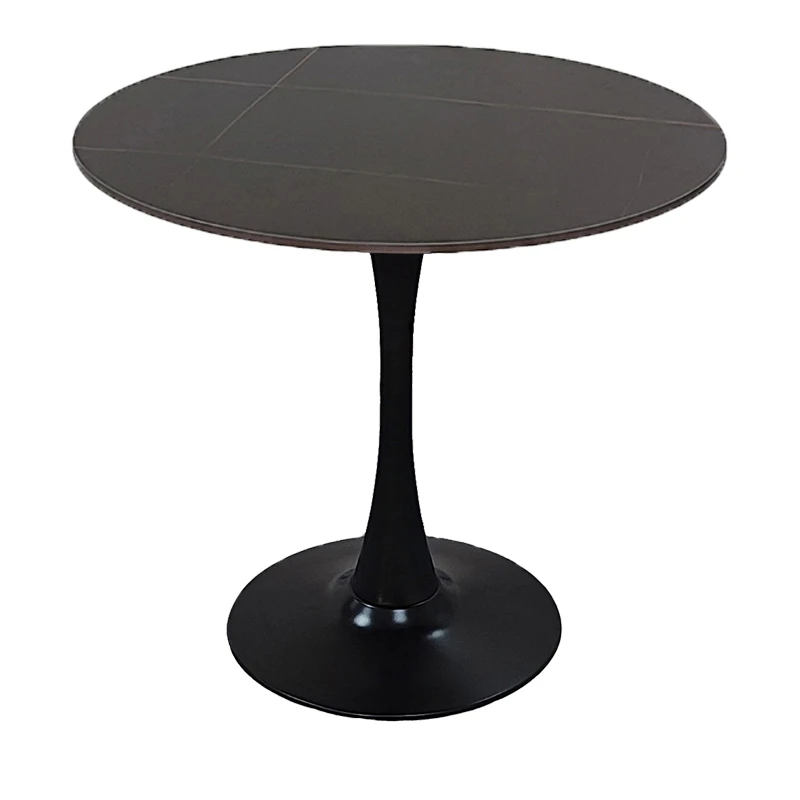Balou pakoworld table sintered stone in black marble look-black metal base D120x73cm