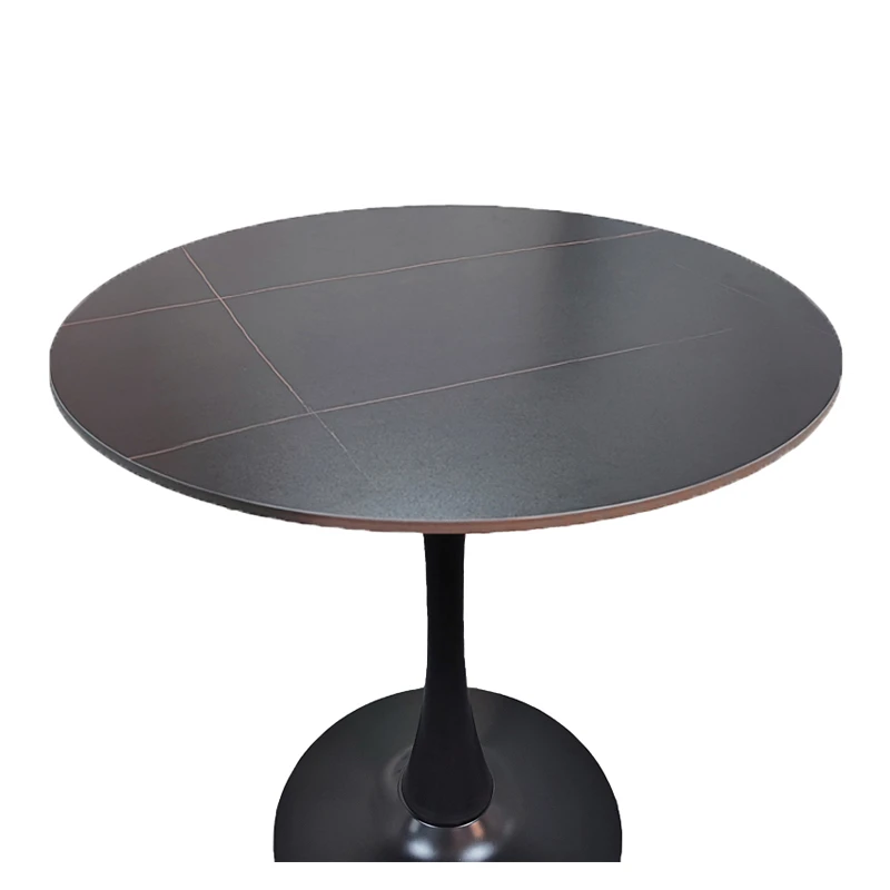 Balou pakoworld table sintered stone in black marble look-black metal base D120x73cm