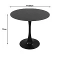 Balou pakoworld table sintered stone in black marble look-black metal base D120x73cm