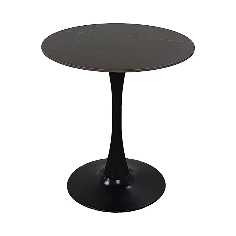 Balou pakoworld table sintered stone in black marble look-black metal base D90x73cm
