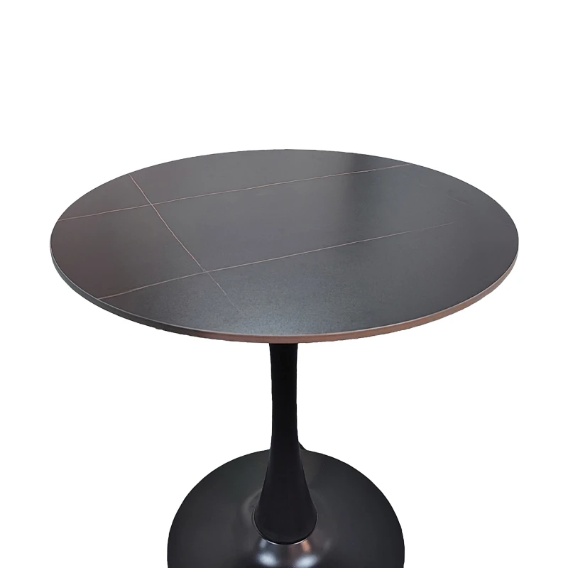 Balou pakoworld table sintered stone in black marble look-black metal base D90x73cm