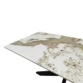 Τραπέζι Bethan pakoworld sintered stone-μέταλλο λευκό μαρμάρου-μαύρο 160x80x75εκ