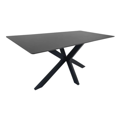 Table Bethan pakoworld sintered stone-metal black marble look-black 160x80x75cm