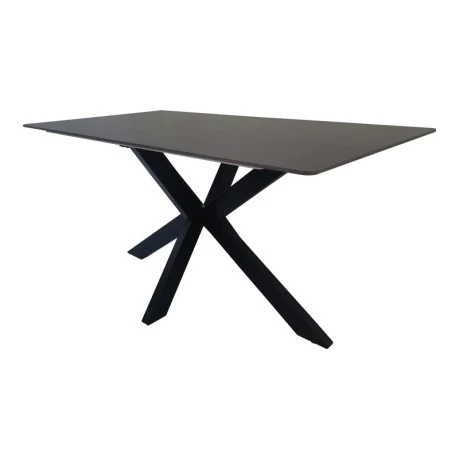 Table Bethan pakoworld sintered stone-metal black marble look-black 160x80x75cm