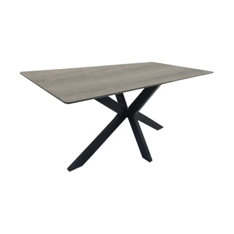 Table Bethan pakoworld sonoma with grey mdf and black metal 160x80x75cm