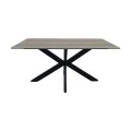 Table Bethan pakoworld sonoma with grey mdf and black metal 160x80x75cm