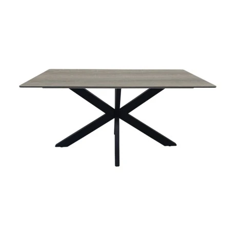 Table Bethan pakoworld sonoma with grey mdf and black metal 160x80x75cm