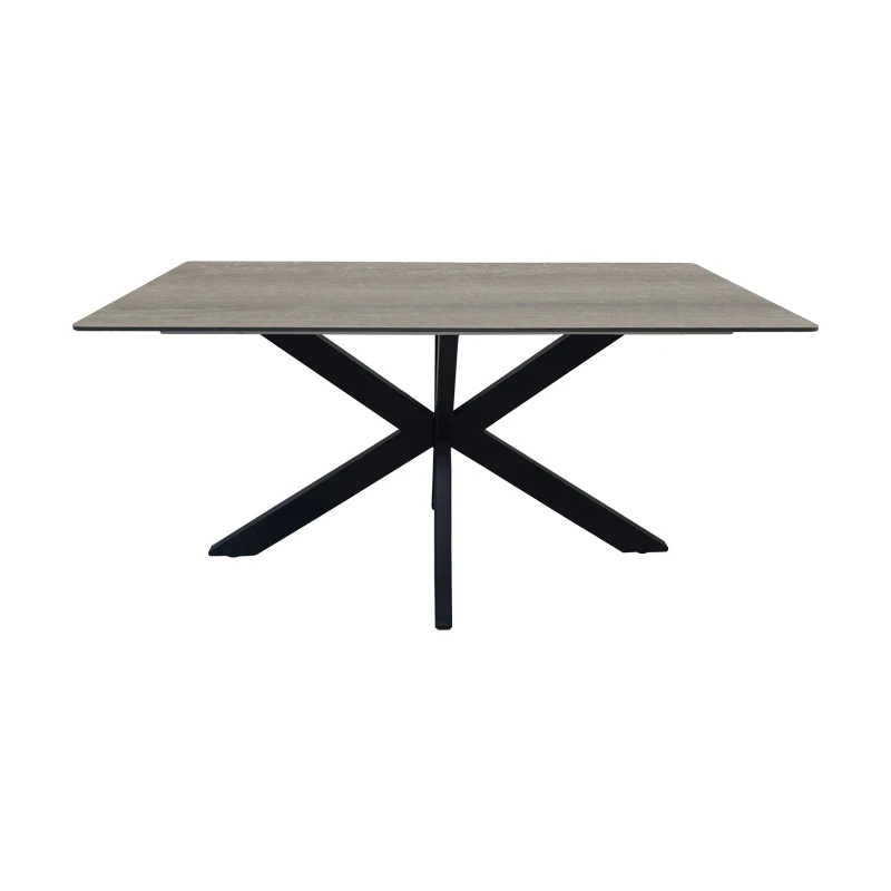 Table Bethan pakoworld sonoma with grey mdf and black metal 160x80x75cm