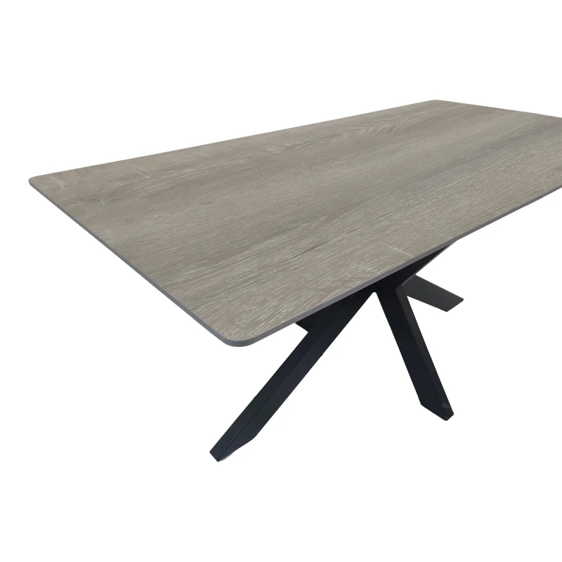 Table Bethan pakoworld sonoma with grey mdf and black metal 160x80x75cm