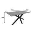 Table Bethan pakoworld sonoma with grey mdf and black metal 160x80x75cm