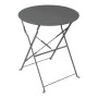 Bistro table pakoworld metal folding in anthracite color D60x71cm