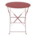 Bistro table pakoworld metal folding in terracotta color D60x71cm