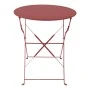 Bistro table pakoworld metal folding in terracotta color D60x71cm