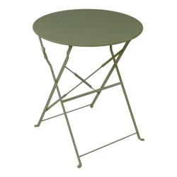Bistro table pakoworld metal folding in olive green color D60x71cm
