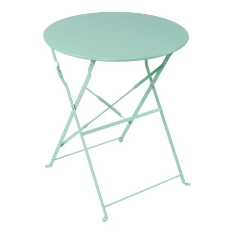 Bistro table pakoworld metal folding in mint color D60x71cm