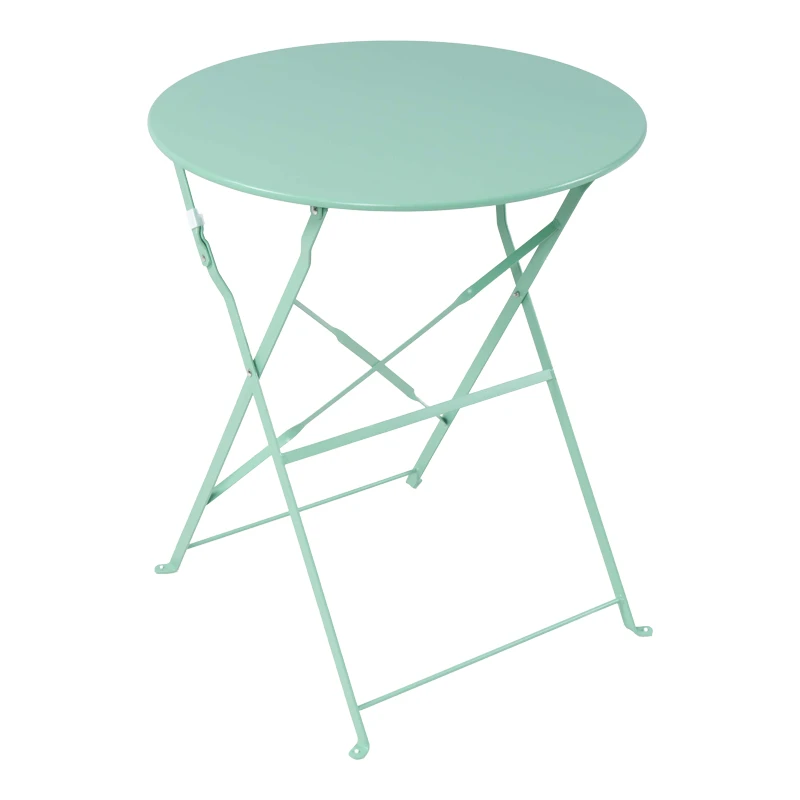 Bistro table pakoworld metal folding in mint color D60x71cm