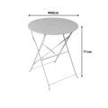 Bistro table pakoworld metal folding in mint color D60x71cm