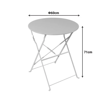 Bistro table pakoworld metal folding in champagne color D60x71cm