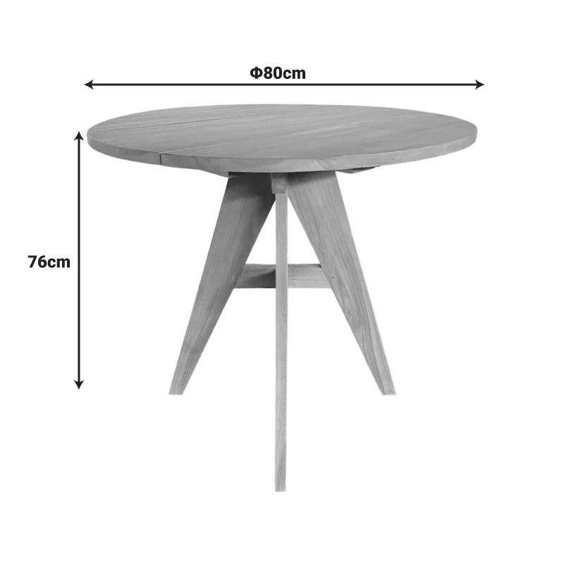 Cadrada table pakoworld teak wood in natural shade D80x76cm