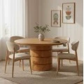 Charmy table pakoworld solid mango wood in natural shade D130x76cm