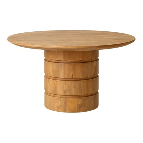 Charmy table pakoworld solid mango wood in natural shade D130x76cm
