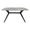 Table Ezali pakoworld sintered stone grey marble look with black metal leg 140x80x75cm