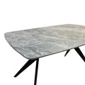 Table Ezali pakoworld sintered stone grey marble look with black metal leg 140x80x75cm