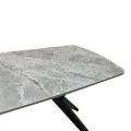 Table Ezali pakoworld sintered stone grey marble look with black metal leg 140x80x75cm